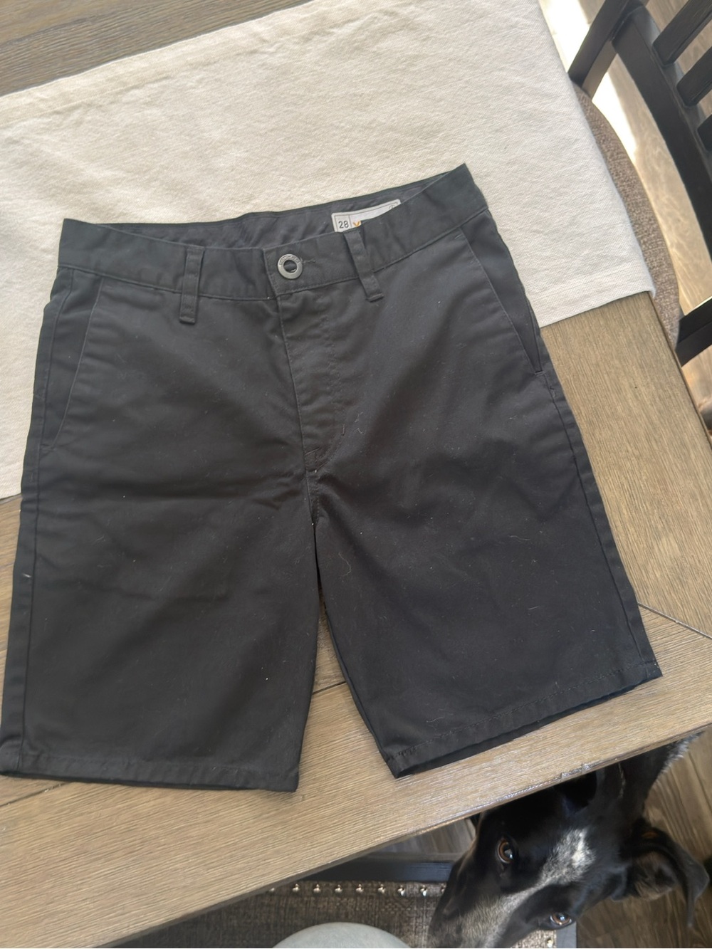 Volcom Boys Size 28 Black Frickin Chino Flat Front Shorts